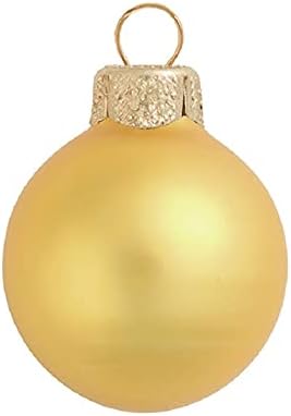 8CT Matte Yellow Sun стакло топка Божиќни украси 3.25 “