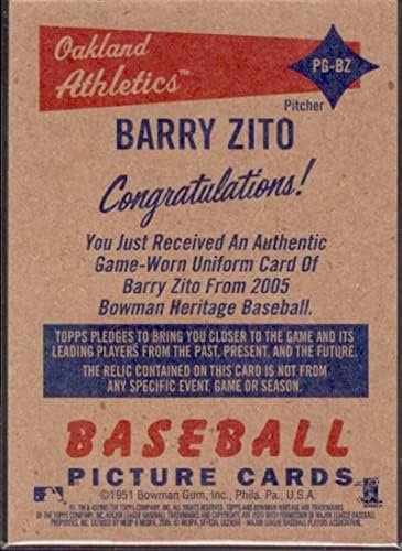 Бери itoито Уни картичка 2005 година, Билман Херитиџ парчиња мошти на величина BZ