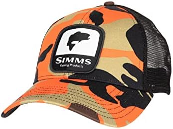 Simms Bass Patch Trucker Hat, капаче за Snapback со риба