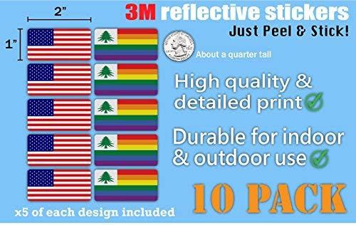3М рефлексивно знаме на гордоста и налепници на знамето на САД | Разновидни безбедносни решенија | Тврди капи, лаптопи, велосипеди, кутии со