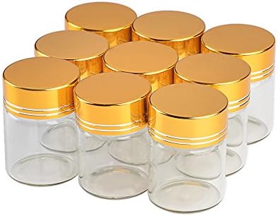 12 единици Празни Тегли Стаклено Шише Со Алуминиум Златен Капак Боја Завртка Капа 15мл Запечатена Течна Храна Подарок Контејнер