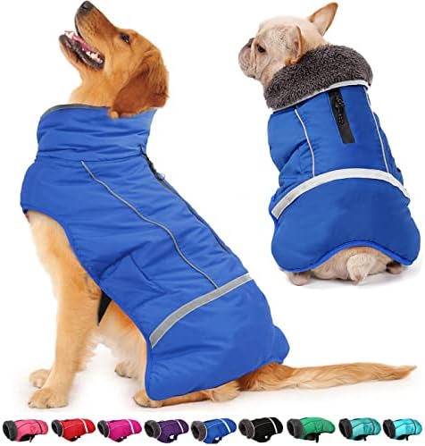 Dogcheer Extra топло кучиња палто, руно куче зимска јакна водоотпорна кучиња ладни временски палта со тока, рефлексивно прилагодливо кутре