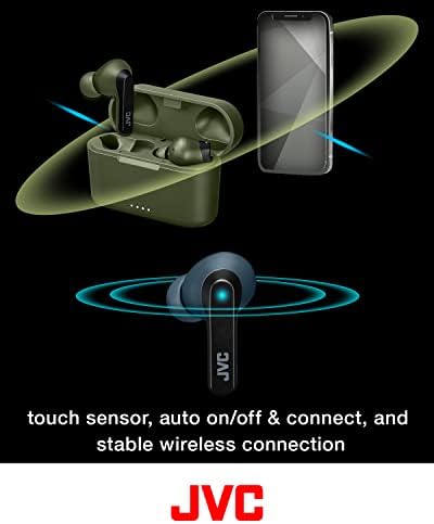 JVC Riptidz Вистински безжични слушалки со работа на сензорот за допир, употреба на единечно уво, IPX5, Bluetooth 5.1, долг век