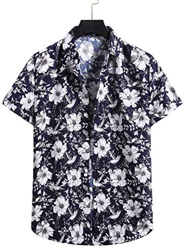 Дудубаби Тато Кошули Машка Мода Секојдневно Печатење Кошула Со Долги Ракави Хавајска Блуза Врв