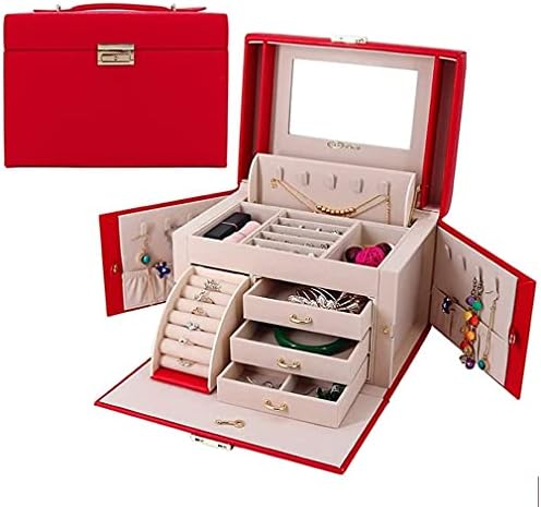 Wqlyk Повеќеслојна Кутија За Складирање Накит Кутија За Шминка Гардероба Ѓердан Кутија За Прикажување