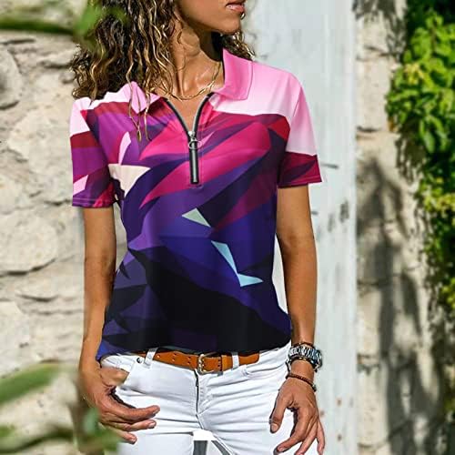 МИАШУИ Слоевита Кошула Женска Женска Мода Обична Врвна Блуза Ревер Патент Печатена Мека Кошула Лабава Технологија Со Кратки Ракави