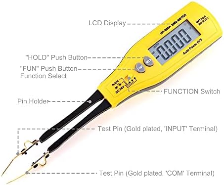 Капацитет за отпорност на uoeidosb SMD мерач на тестер мултиметар Професионален компонента тестер DC напон метар