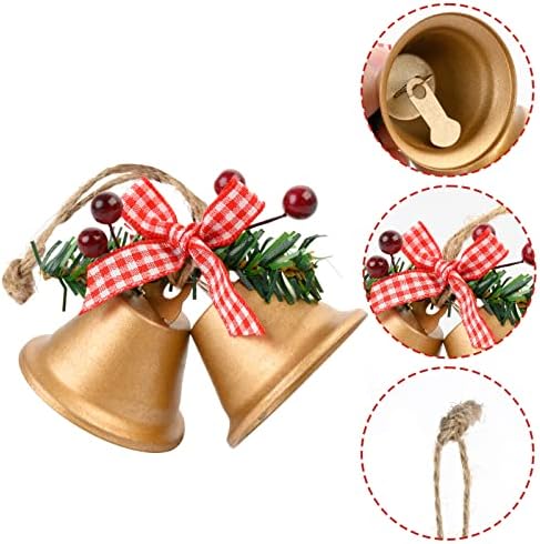 6 ПАРЧИЊА Божиќни Ѕвона Ѕвона Од Џингл, Украси За Новогодишна Елка Црвени Метални Ѕвона, Новогодишна Елка Висечки Украси Со Холи
