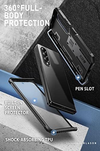 I-Blason Armorbox Дизајниран За Samsung Galaxy Z Пати 4 Случај со Држач за Пенкало &засилувач; Kickstand, Целосно Тело Заштитни Браник Случај