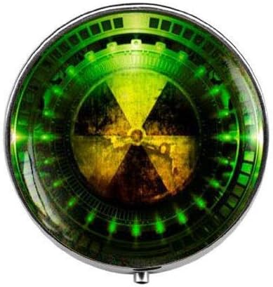 Зрачење Опасност Симбол - Радиоактивни Пилула Кутија-Физика Научна Фантастика Пилула Кутија-Стакло Бонбони Кутија
