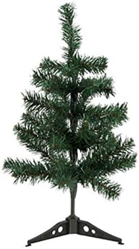 Божиќно време минијатурно вештачко зелено дрво со конструиран штанд - 15 инчи, мало