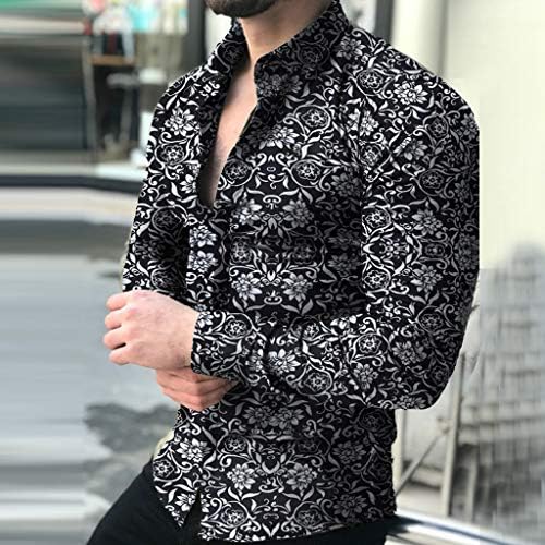 ДСОДАН 2022 Нови кошули за мажи, Копче за есенски зимски дизајнер со долги ракави надолу кошули со прскање-мастило печатени врвови на хавајски