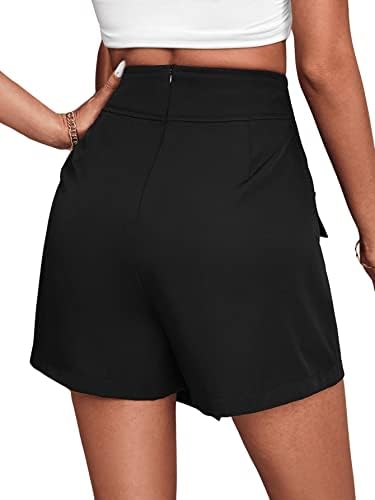 SweatyRocks женски случајно копче со високи половини предни асиметрични здолништа со шорцеви со шорцеви