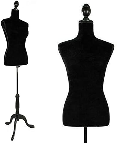 Zeyada Mannequin Torso со штанд, маникинс тело женско полу-должина дама модел со црн статив за облекување облека за облекување