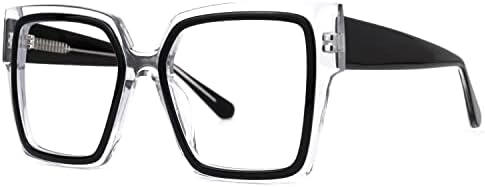 Воглам Преголеми Квадратни Сини Светлосни Блокирачки Очила За Жени Мажи Анти УВ Очила За Очи Хафман