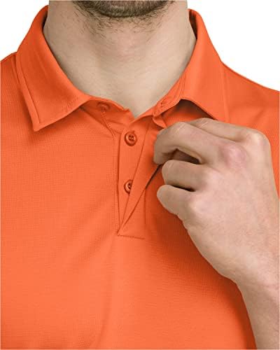 Машка маичка за голф со тркалезно полите-суво вклопување 4-насочно ткаенина за истегнување, влага за влага, анти-ОДОР и UPF50+.