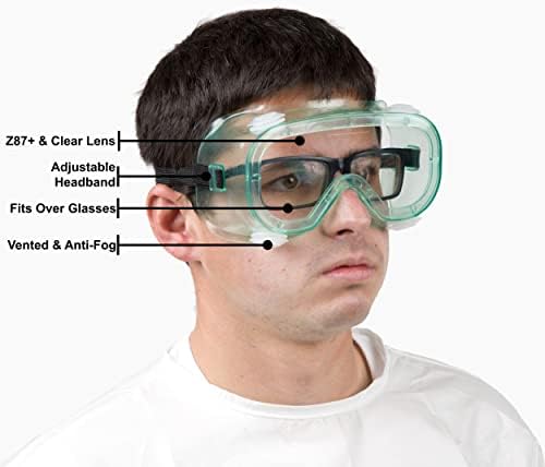 Заштитни очила за безбедност, анти-магла, вентилирана, Z87+, мека, прилагодлива, OTG, широк