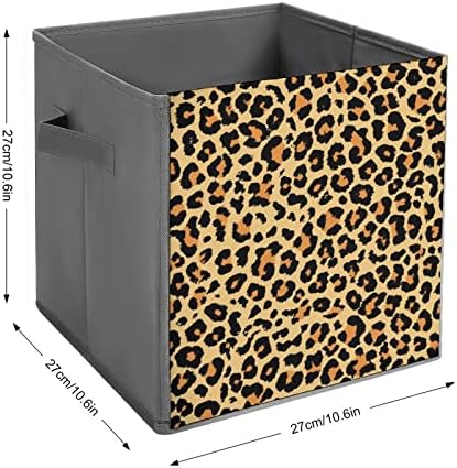 Леопард Печатени Склопувачки Канти За Складирање Коцки Организатор Трендовски Кутии За Складирање Ткаенини Вметнува Фиоки За