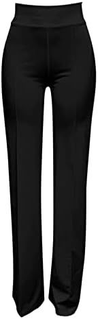 Лабави Панталони За Ситни Жени Жени Растегливи Панталони Со Права Нога Удобни Цврсти Класични Широки СО Висок Струк 4X Плус Големина