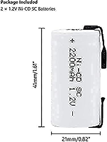 RAMC Lit Литиумски батерии1. 2V 2200mAh Ni-Цд Батерија На Полнење Со Јазичиња За Електрични Алати И Преносни Уреди, 4 Парчиња