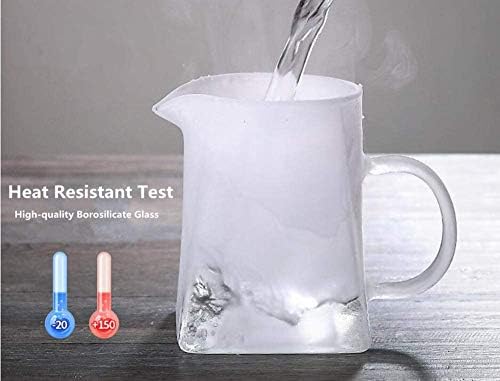 350мл/11,8oz квадратен стаклен чајник за оној со инфузер од не'рѓосувачки челик отпорен на топлина совршен за чај и кафе, чиста