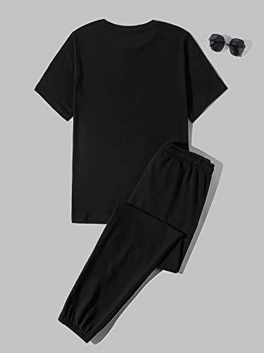 Ојоангл машки 2 парчиња облеки со кратки ракави и џемпери салон поставени за спиење