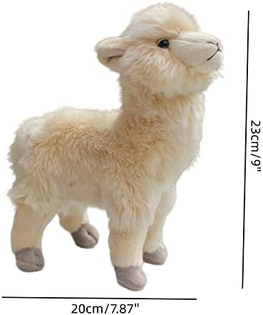 Whrigud реална алпака полнета со животински кадифен играчка мека каваи лама полнети животни кадифни перници овци плишани кукла за мајчин