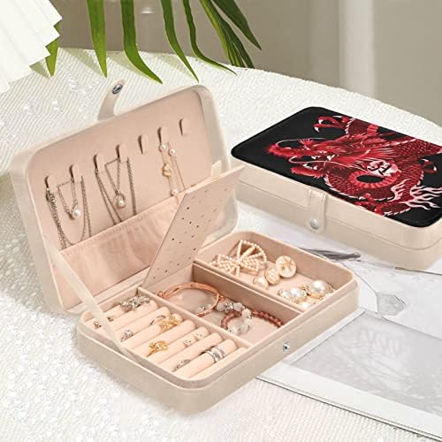 ИНВЕГГОГО јапонски змеј мал накит кутија Пу кожен накит Организатор патувања накит прстен Организатор за складирање на куќи подарок за жени