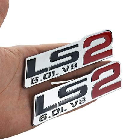 2x LS2 6.0 L V8 Амблем Значка Сина 3D Подигната Силна Лепило Одговара ЗА GM LS2