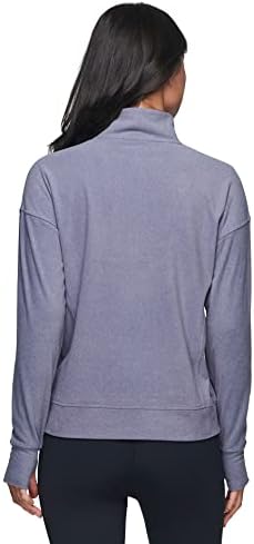 RBX активен 1/2 поштенски пуловер за жени мек лесен поштенски подбиен врат што работи на врвот
