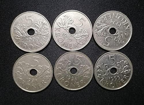Европски Монета Во Собата, Норвешка 5 Круна 5 Јуани, Тркалезна Дупка Во Облик На Монета, Монета Колекција