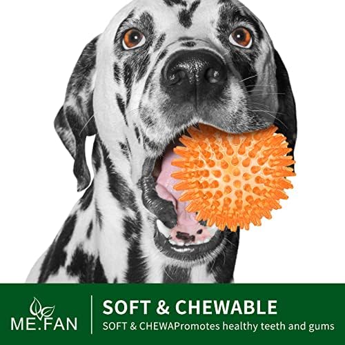 Me.fan 3.5 '' Пискави топки за играчки за кучиња [8 пакувања] Спајски топчиња за кучиња/кученца џвака играчки за чистење на заби