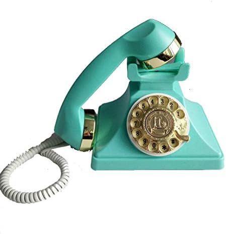 Uxzdx cujux Ретро телефонски фиксни-ротирани телефони Телефонски ретро старомоден класичен метал bellвонче, врзана телефонска