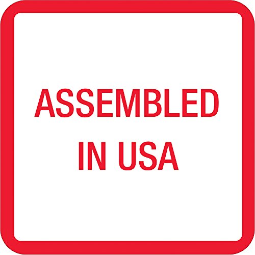 „Собрани во САД.“ Етикети/налепници, 1 x 1, црвена/бела/сина, 500 етикети по ролна