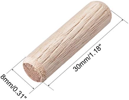 Uxcell 0,31 x1.18 дрвена брадавица од дрво печка суво флитирано крзно дрвени предмети 20 парчиња