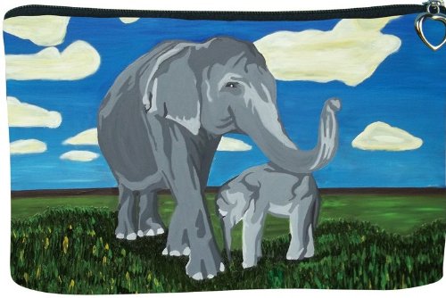 Козметичка Торба за слонови, Поштенски врв Поблиску-Земени Од Моите Оригинални Слики, Нежни Гиганти
