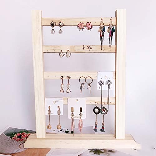WPYYI дрвена решетка за обетки, решетка за обетки, приказ за накит за домаќинства, држач за складирање на накит за складирање на обетки