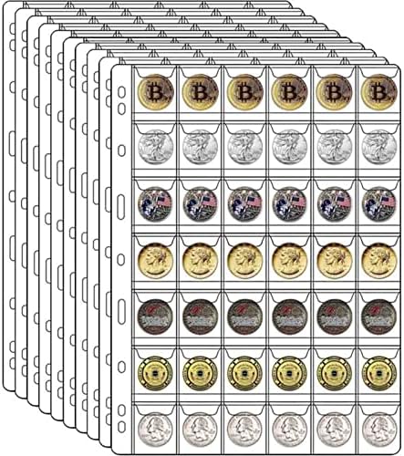 10 Листови Монета Собирање Материјали Страници, Монети Собирање Џеб Страница Со Стандардни 9 Дупка Монета Врзивно Средство