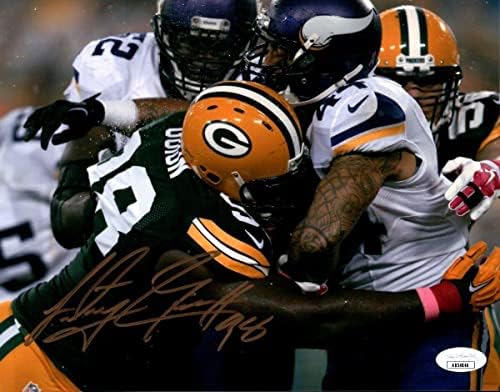 Letroy Guion потпиша автограмиран 8x10 Photo Packers наспроти Викингс JSA COA - Автограмирани НФЛ фотографии