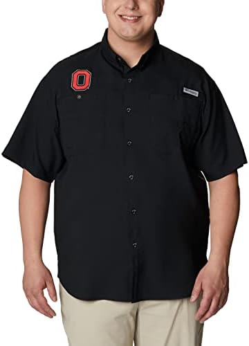 Колумбија НЦАА Охајо држава Бакис Машка кошула со кратки ракави Тамиами, XLT, ОС - Црно