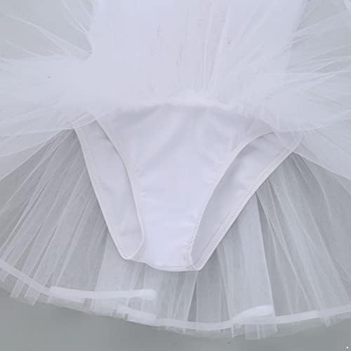 Hansber Девојки девојки балет танц леотард со здолништа кратки пафлички ракави за танцување облека за облека за забава