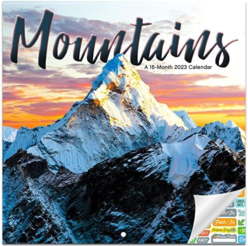 Планини Календар 2023 година - Делукс 2023 величествени планини пакет за календари со над 100 налепници за календари