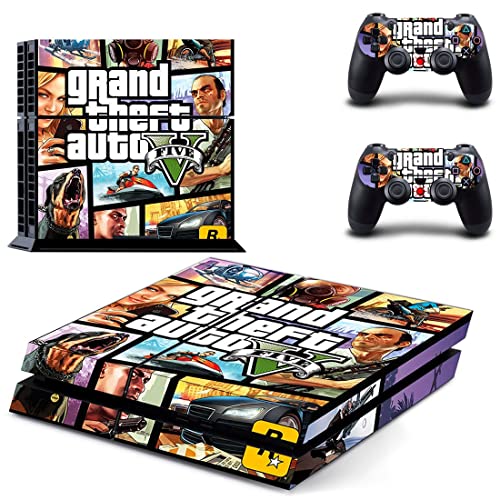 За PS4 Slim - Game Grand GTA Theft и Auto PS4 или PS5 налепница за кожа за PlayStation 4 или 5 конзола и контролори Декал Винил ДУЦ -5435
