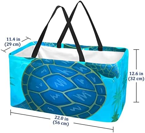Кошница за еднократно шопинг Сина морска желка подводна преносна преносна виткање пикник намирници кеси за перење алишта за купување