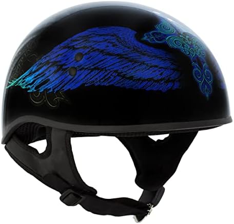 Hotешки лајки HLD1045 сјајно црна „Крст де Лис“ напредна точка одобрена череп полу -шлем за мажи и жени велосипедисти