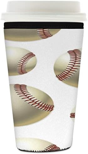 Sprots бејзбол ракави за еднократно кафе, неопренски изолатор на ракав за замрзнати кафе чаши за ладни пијалоци пијалоци, 32 мл
