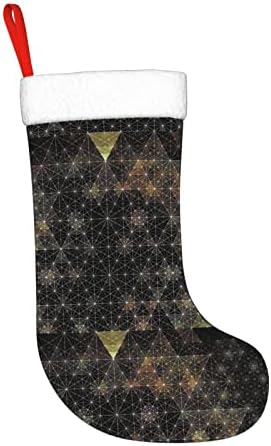 Модел на геометрија на Јујуј, Божиќно порибување Декорација за одмор камин, виси чорапи 18 инчи чорапи