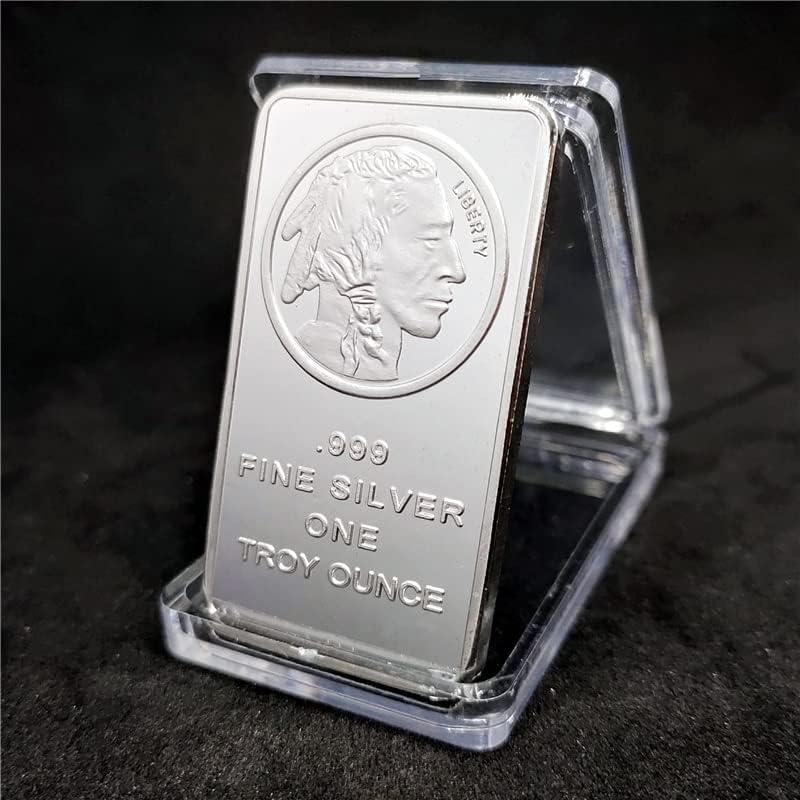 Алиенска монета Американска врежана сребрена лента во индиски долар комеморативен монета квадрат комеморативен блок бизонски