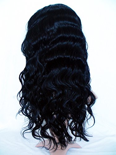 Предна Чипка Перики човечка коса за црни жени Бран На Телото Перуанска Коса Реми Човечка Коса Перика Млаз Црна 22 инчи