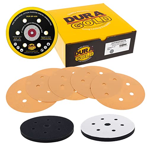 Dura -Gold 6 Дискови за пескарење - 1000 решетки, кука и јамка DA Подлога за поддршка и подлога за интерфејс за мека густина